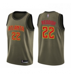 Youth Atlanta Hawks 22 Cam Reddish Swingman Green Salute to Service Basketball Jersey 