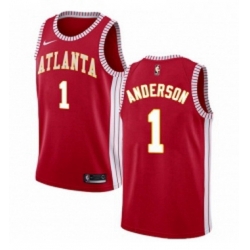 Youth Nike Atlanta Hawks 1 Justin Anderson Swingman Red NBA Jersey Statement Edition 