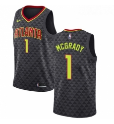 Youth Nike Atlanta Hawks 1 Tracy Mcgrady Authentic Black Road NBA Jersey Icon Edition