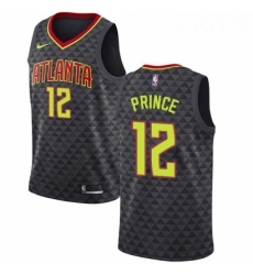 Youth Nike Atlanta Hawks 12 Taurean Prince Authentic Black Road NBA Jersey Icon Edition 