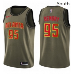 Youth Nike Atlanta Hawks 95 DeAndre Bembry Swingman Green Salute to Service NBA Jersey