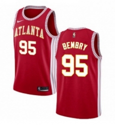 Youth Nike Atlanta Hawks 95 DeAndre Bembry Swingman Red NBA Jersey Statement Edition