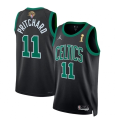 Men Boston Celtics 11 Payton Pritchard Black 2024 Finals Champions Statement Edition Stitched Basketball Jersey