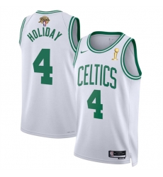 Men Boston Celtics 4 Jrue Holiday White 2024 Finals Champions Association Edition Stitched Basketball Jersey