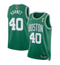 Men Boston Celtics 40 Luke Kornet Kelly Green 2024 Finals Champions Icon Edition Stitched Basketball Jersey