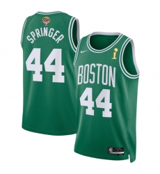 Men Boston Celtics 44 Jaden Springer Kelly Green 2024 Finals Champions Icon Edition Stitched Basketball Jersey