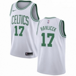 Mens Nike Boston Celtics 17 John Havlicek Swingman White NBA Jersey Association Edition