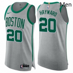 Mens Nike Boston Celtics 20 Gordon Hayward Authentic Gray NBA Jersey City Edition 