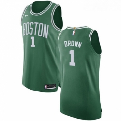 Womens Nike Boston Celtics 1 Walter Brown Authentic GreenWhite No Road NBA Jersey Icon Edition