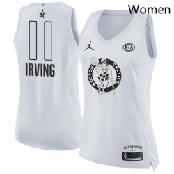 Womens Nike Jordan Boston Celtics 11 Kyrie Irving Swingman White 2018 All Star Game NBA Jersey 