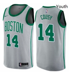 Youth Nike Boston Celtics 14 Bob Cousy Swingman Gray NBA Jersey City Edition