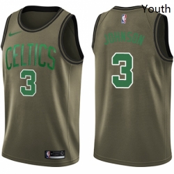 Youth Nike Boston Celtics 3 Dennis Johnson Swingman Green Salute to Service NBA Jersey