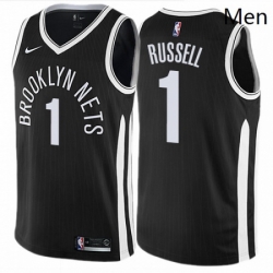 Mens Nike Brooklyn Nets 1 DAngelo Russell Swingman Black NBA Jersey City Edition