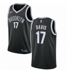 Mens Nike Brooklyn Nets 17 Ed Davis Swingman Black NBA Jersey Icon Edition 