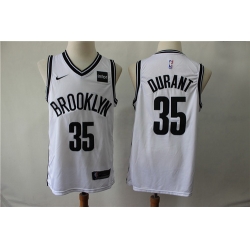 Nets 35 Kevin Durant White Nike Swingman Jersey