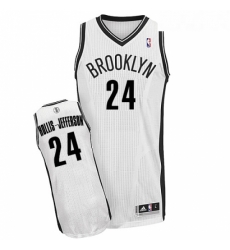 Youth Adidas Brooklyn Nets 24 Rondae Hollis Jefferson Authentic White Home NBA Jersey