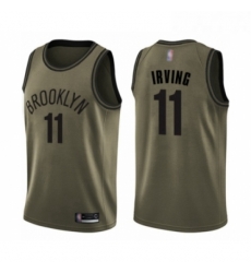 Youth Brooklyn Nets 11 Kyrie Irving Swingman Green Salute to Service Basketball Jersey 