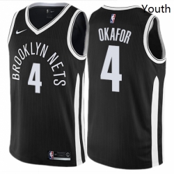 Youth Nike Brooklyn Nets 4 Jahlil Okafor Swingman Black NBA Jersey City Edition 