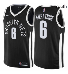 Youth Nike Brooklyn Nets 6 Sean Kilpatrick Swingman Black NBA Jersey City Edition