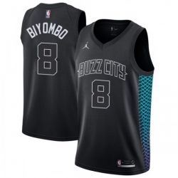 Men Nike Charlotte Hornets 8 Bismack Biyombo Black NBA Jordan Swingman City Edition Jersey
