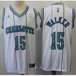 Nike Hornets #15 Kemba Walker White NBA Jordan Swingman Jersey