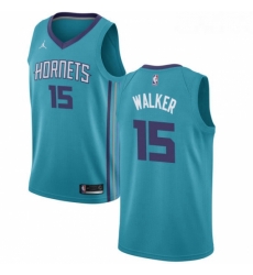 Womens Nike Jordan Charlotte Hornets 15 Kemba Walker Swingman Teal NBA Jersey Icon Edition