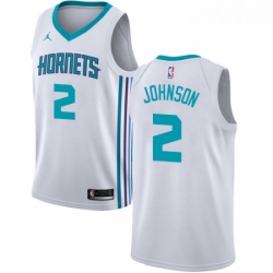 Womens Nike Jordan Charlotte Hornets 2 Larry Johnson Swingman White NBA Jersey Association Edition