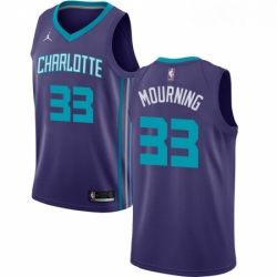 Womens Nike Jordan Charlotte Hornets 33 Alonzo Mourning Swingman Purple NBA Jersey Statement Edition