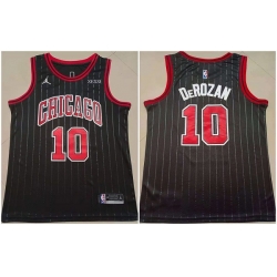 Men Chicago Bulls 10 DeMar DeRozan Black Stitched Basketball Jersey