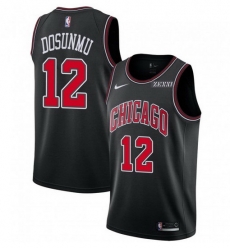 Men Chicago Bulls 12 Ayo Dosunmu Black Stitched Basketball Jersey