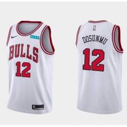 Men Chicago Bulls 12Ayo Dosunmu White Association Edition Swingman Stitched Basketball Jersey