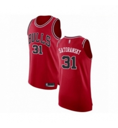 Mens Chicago Bulls 31 Tomas Satoransky Authentic Red Basketball Jersey Icon Edition 