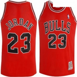 Mens Mitchell and Ness Chicago Bulls 23 Michael Jordan Swingman Red Throwback NBA Jersey