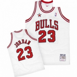 Mens Mitchell and Ness Chicago Bulls 23 Michael Jordan Swingman White 1998 Throwback NBA Jersey