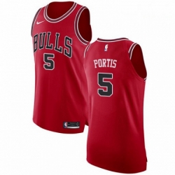 Mens Nike Chicago Bulls 5 Bobby Portis Authentic Red Road NBA Jersey Icon Edition 