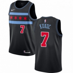 Mens Nike Chicago Bulls 7 Toni Kukoc Swingman Black NBA Jersey City Edition