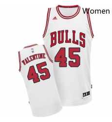 Womens Adidas Chicago Bulls 45 Denzel Valentine Swingman White Home NBA Jersey