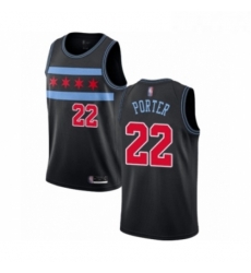 Womens Chicago Bulls 22 Otto Porter Swingman Black Basketball Jersey City Edition 