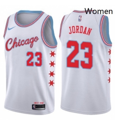 Womens Nike Chicago Bulls 23 Michael Jordan Swingman White NBA Jersey City Edition