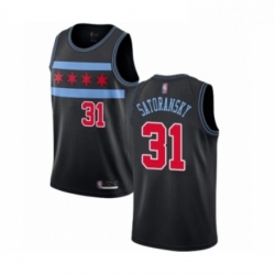 Youth Chicago Bulls 31 Tomas Satoransky Swingman Black Basketball Jersey City Edition 