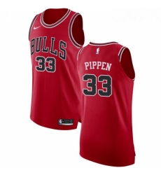 Youth Nike Chicago Bulls 33 Scottie Pippen Authentic Red Road NBA Jersey Icon Edition