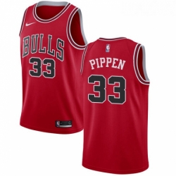 Youth Nike Chicago Bulls 33 Scottie Pippen Swingman Red Road NBA Jersey Icon Edition