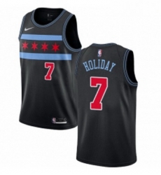 Youth Nike Chicago Bulls 7 Justin Holiday Swingman Black NBA Jersey City Edition 