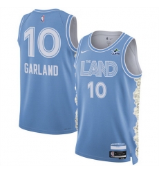 Men Cleveland Cavaliers 10 Darius Garland Light Blue 2024 25 City Edition Stitched Jersey