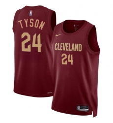 Men Cleveland Cavaliers 24 Jaylon Tyson Wine 2024 Draft Icon Edition Stitched Jersey