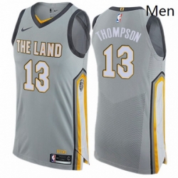 Mens Nike Cleveland Cavaliers 13 Tristan Thompson Authentic Gray NBA Jersey City Edition