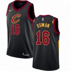 Mens Nike Cleveland Cavaliers 16 Cedi Osman Swingman Black NBA Jersey Statement Edition 