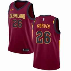 Mens Nike Cleveland Cavaliers 26 Kyle Korver Swingman Maroon Road NBA Jersey Icon Edition 