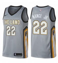 Womens Nike Cleveland Cavaliers 22 Larry Nance Jr Swingman Gray NBA Jersey City Edition 