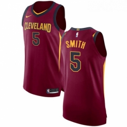 Womens Nike Cleveland Cavaliers 5 JR Smith Authentic Maroon Road NBA Jersey Icon Edition